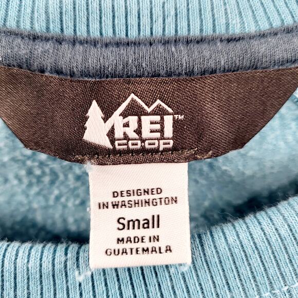 REI Co-Op Blue Embroidered Logo Crewneck Sweater Sweatshirt Men’s Size Small - Picture 7 of 9